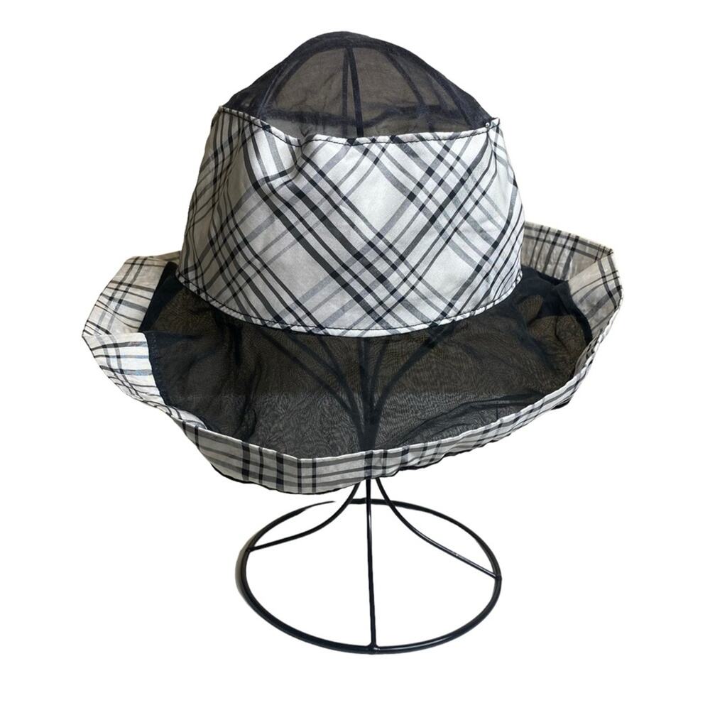 Bernstock‎ Speirs Plaid Mesh Detail Unstructured Bucket Hat Made in England